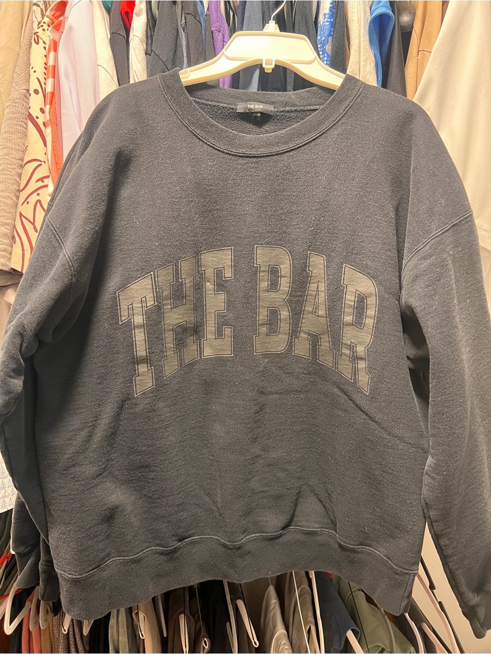 The Bar Gray Crewneck Sweatshirt with Chest Logo
